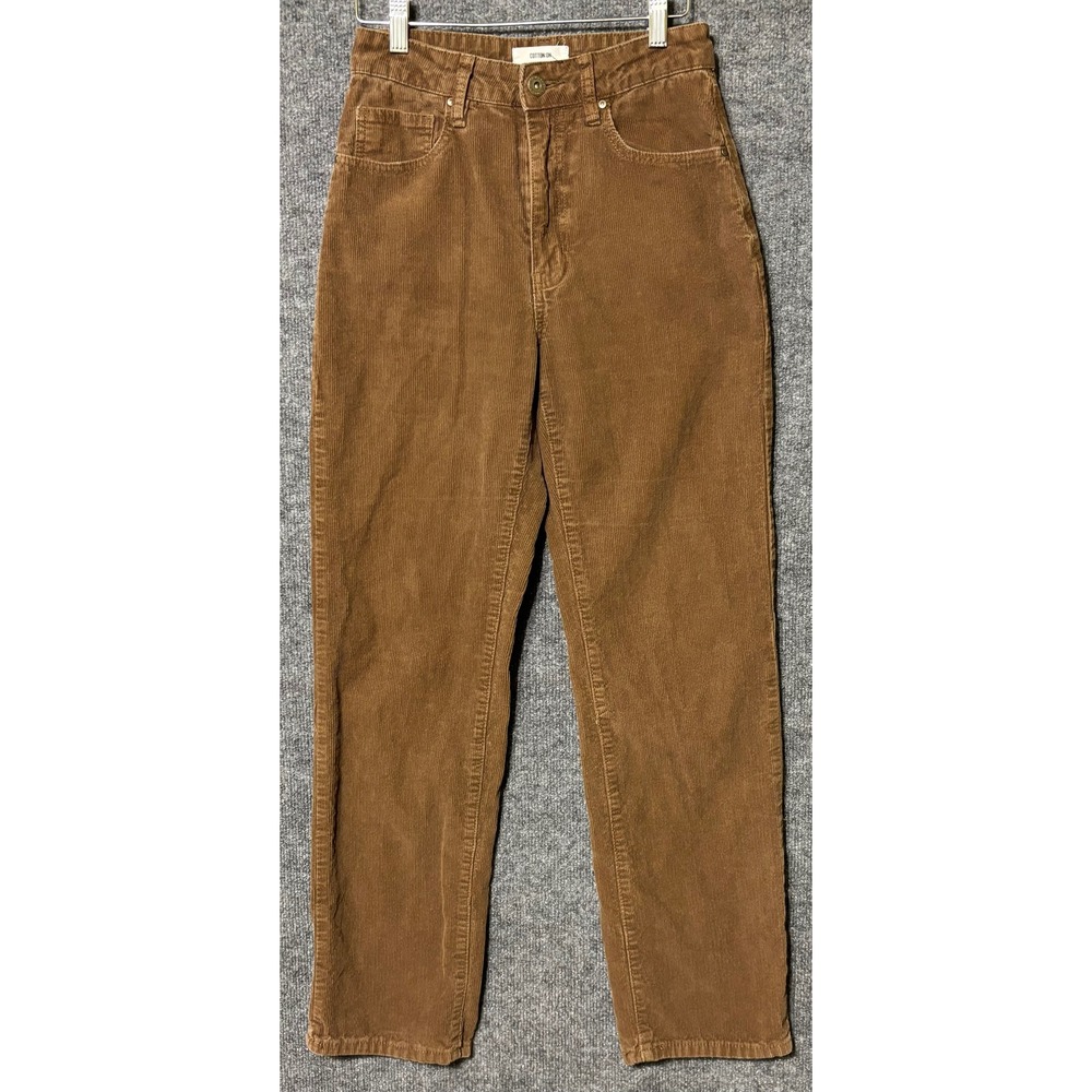 Cotton On Women 4 Cord Straight Jean Brown High‎ Rise Corduroy